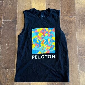 Peloton Black Tank Top with Colorful Graphic